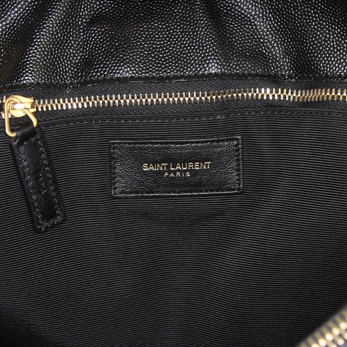 Shopping bag Saint Laurent College in pelle trapuntata a zigzag nera - Detail D3