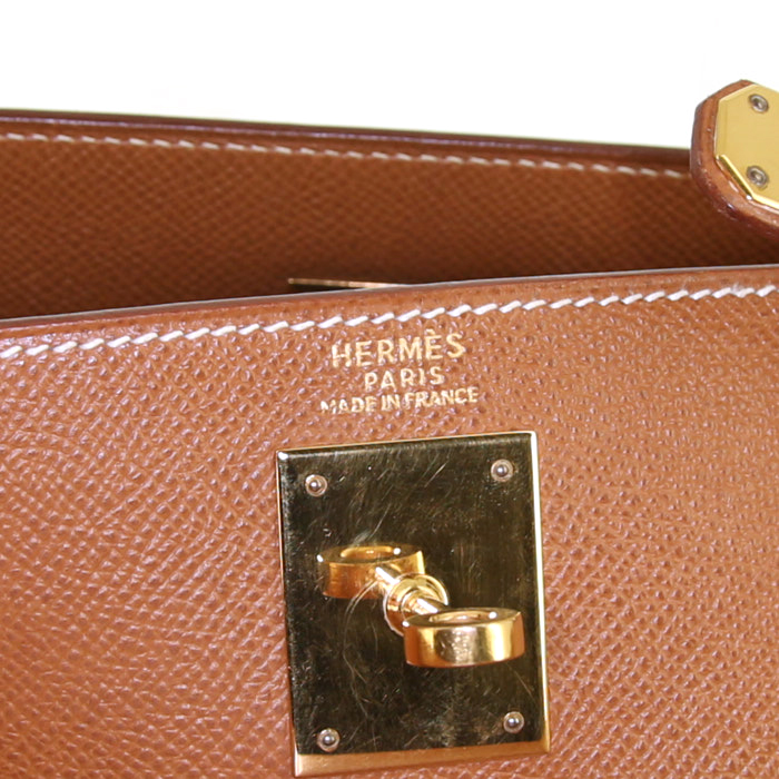 Borsa Hermes Kelly 32 cm in pelle gold - Detail D4