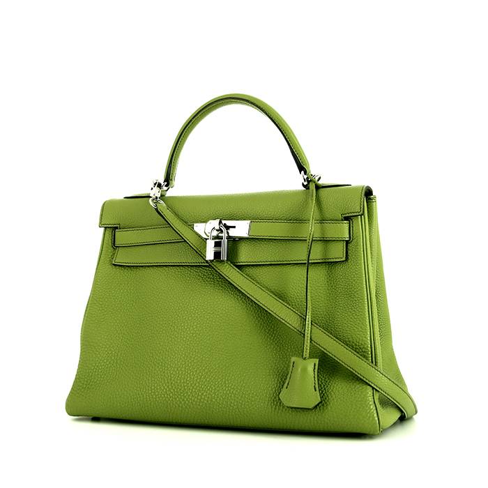 Hermes Hermès Kelly 25 Brown Leather Handbag () In Green