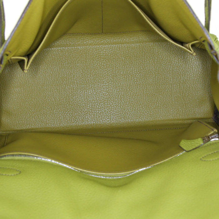 Sac à main Hermes Kelly 32 cm en cuir togo vert - Detail D3