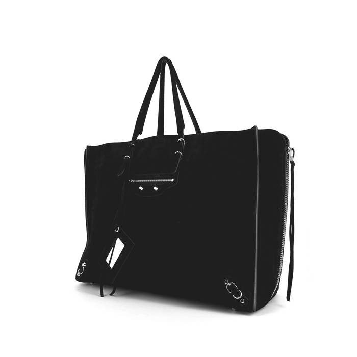 Balenciaga Papier A4 shopping bag in black suede