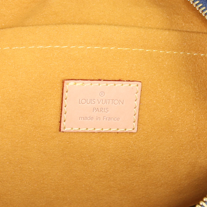 Sac à main Louis Vuitton Neo Speedy en toile denim monogrammée bleue et cuir naturel - Detail D3