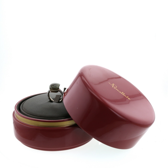 Bague Pomellato Nudo en or blanc, prasiolite et diamants - Detail D2