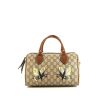 Bolso de mano Gucci Boston en lona monogram beige y cuero marrón - 360 thumbnail