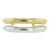 Rigid open Zolotas bangle in 22 carats yellow gold and silver - 00pp thumbnail