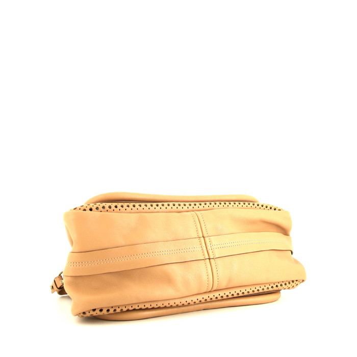 Bolso de mano Chloé Paraty en cuero beige - Detail D5