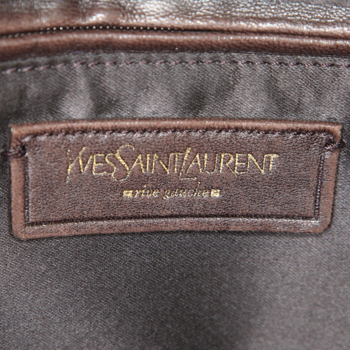 Sac à main Yves Saint Laurent Muse en cuir violet - Detail D3