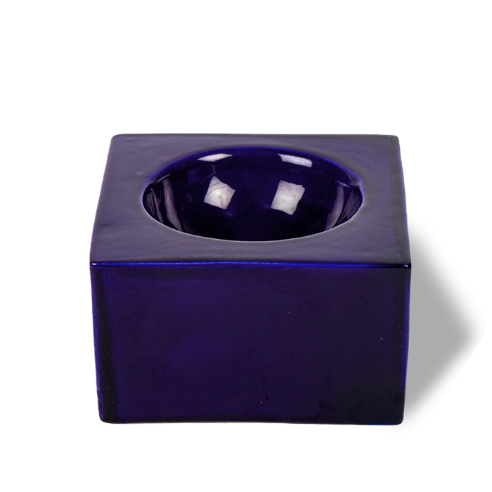 Ettore Sottsass, "444" asthray or pin tray, from the "Ceramiche a colaggio" series, in blue enamelled ceramic, Il Sestante edition, signed, from the 1960's - Detail D1
