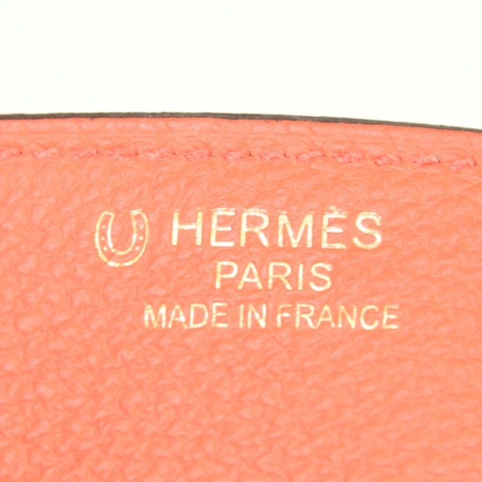 Hermes Birkin 35 cm handbag in orange togo leather - Detail D3