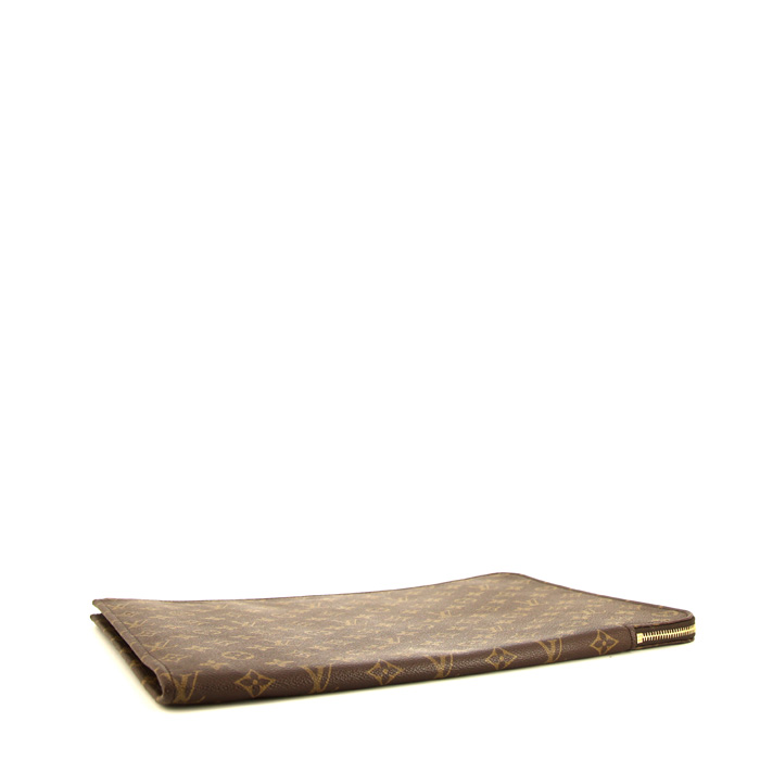 Pochette Louis Vuitton en toile monogram marron - Detail D4