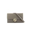 Gucci Interlocking G shoulder bag in grey grained leather - 360 thumbnail