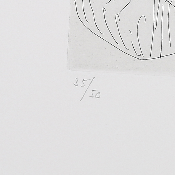 Pablo Picasso (1881-1973), Femme faisant la sieste, entourée de spectateurs, 10 juin 1968, II - 1969 - Detail D3