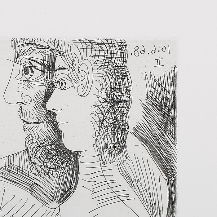 Pablo Picasso (1881-1973), Femme faisant la sieste, entourée de spectateurs, 10 juin 1968, II - 1969 - Detail D5
