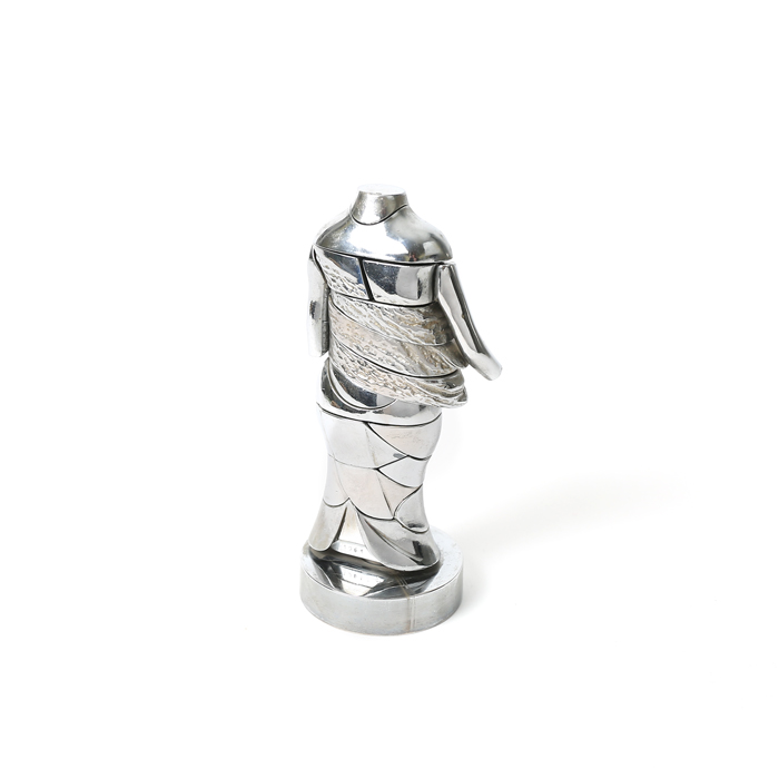 Miguel Berrocal, "Mini Caryatid" sculpture in nickel-plated zamak and brass, signed and numbered, 1968-69 - Detail D2