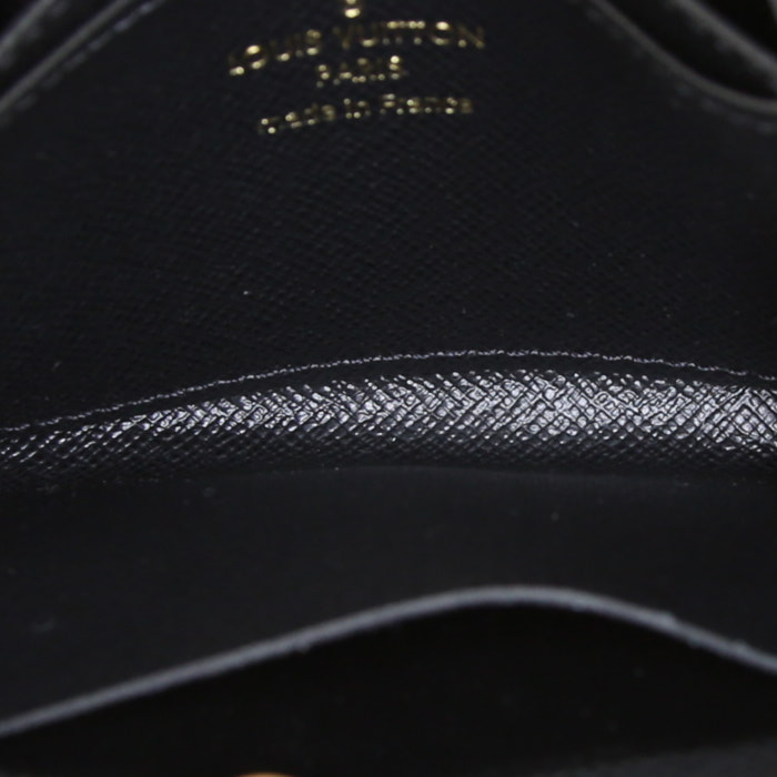 Billetera compact Louis Vuitton Dauphine mini en lona Monogram "Reverso" marrón y cuero marrón - Detail D2