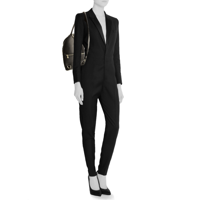 Mochila Louis Vuitton Mabillon en cuero Epi negro - Detail D1