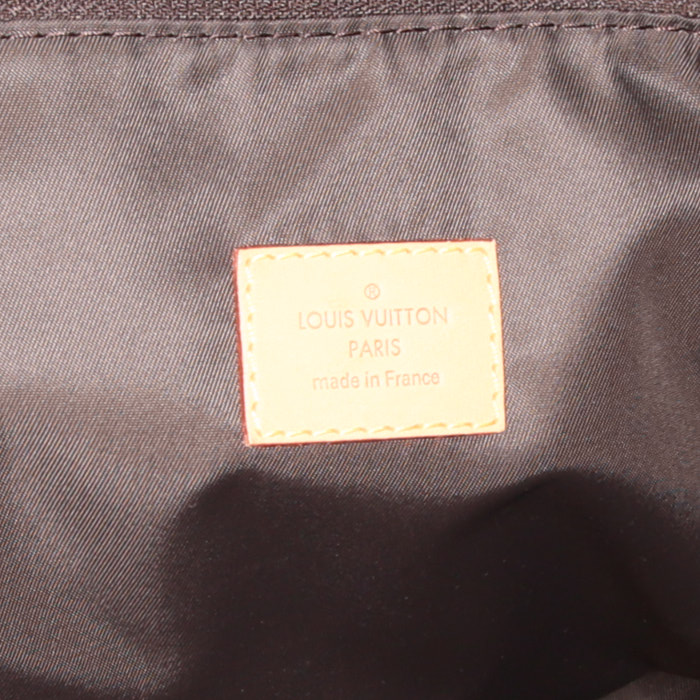 Borsa da viaggio Louis Vuitton in tela monogram marrone e pelle naturale - Detail D3