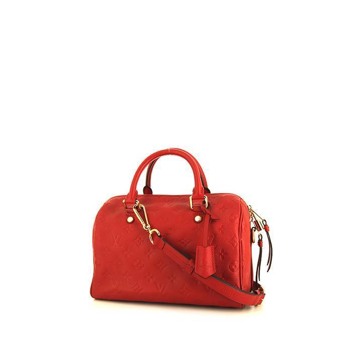 Bolso de mano Louis Vuitton Speedy 25 en cuero monogram huella rojo