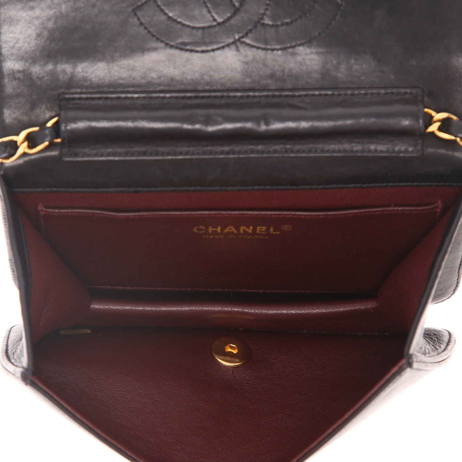 Sac porté épaule ou main Chanel Mademoiselle en cuir matelassé noir - Detail D3