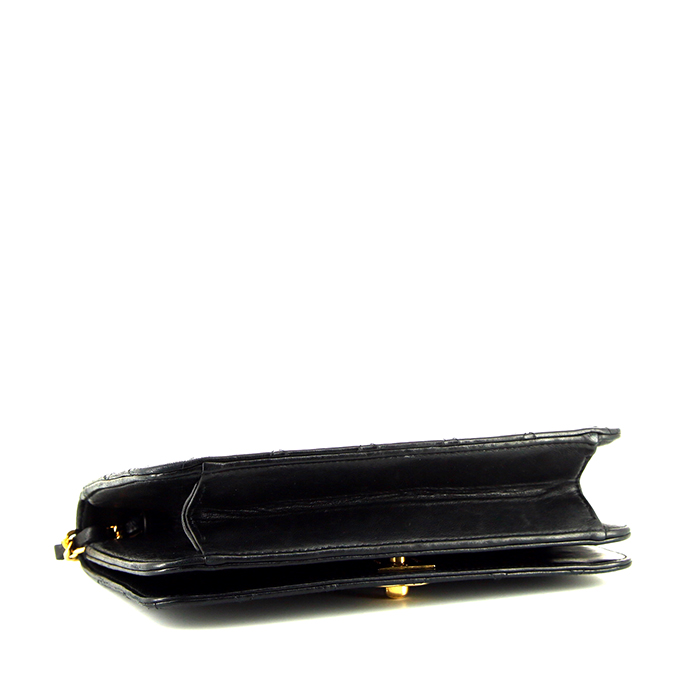 Sac porté épaule ou main Chanel Mademoiselle en cuir matelassé noir - Detail D4