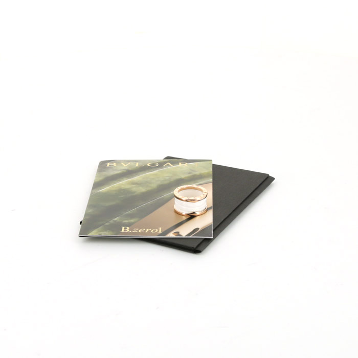 Sortija Bulgari B.Zero1 en oro rosa y cerámica blanca - Detail D2