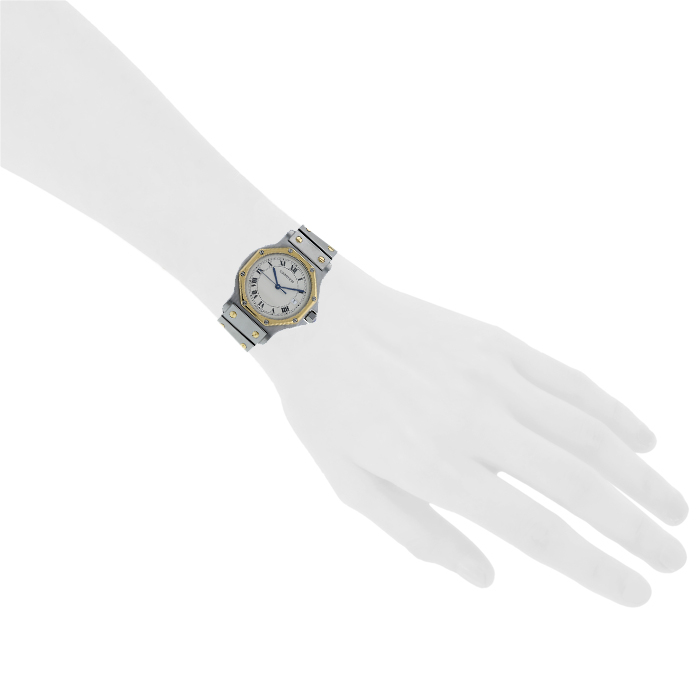 Cartier Santos Octogonal watch in gold and stainless steel Ref: 187902 Circa 1990 - Detail D1