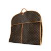 Funda protectora para ropa Louis Vuitton Porte-habits en lona Monogram marrón y cuero natural - 00pp thumbnail