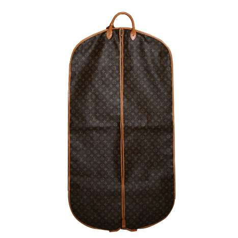 Porte-habits Louis Vuitton Porte-habits en toile monogram marron et cuir naturel - Detail D2