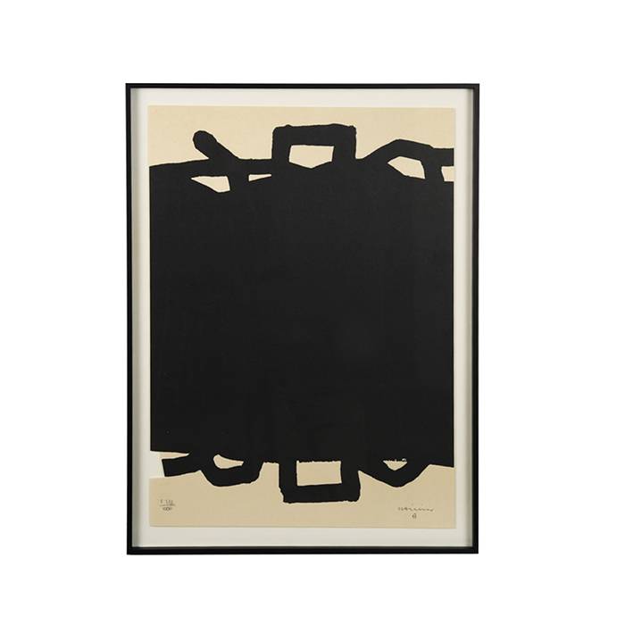 Eduardo Chillida, "Sans titre", lithographie en noir sur papier, cachet de l'artiste, numérotée en encadrée, de 1999 - 00pp