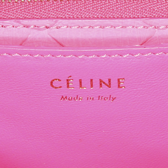 Céline Classic Box shoulder bag in pink python - Detail D3