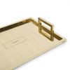 Saint Laurent & Willy Rizzo, a set of two stackable trays, in stainless steel and polished brass, in their original box, signed, of 2019 - Detail D1 thumbnail