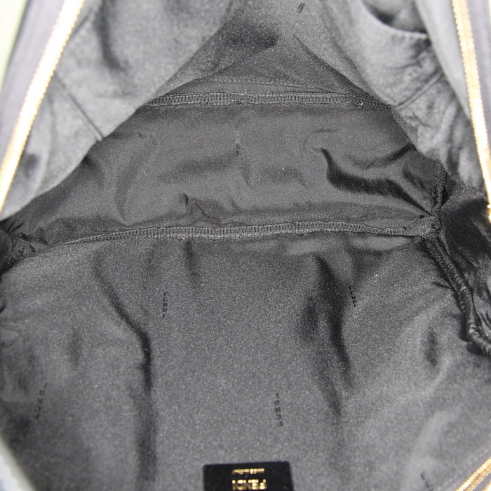 Mochila Fendi Bag Bugs en lona y cuero negra - Detail D2