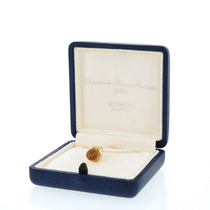 Collier Mikimoto en or jaune, citrine et perle - Detail D2