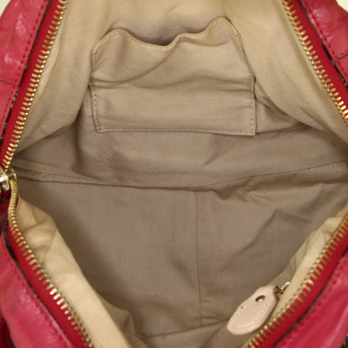 Bolso de mano Chloé Paraty en cuero rojo - Detail D3