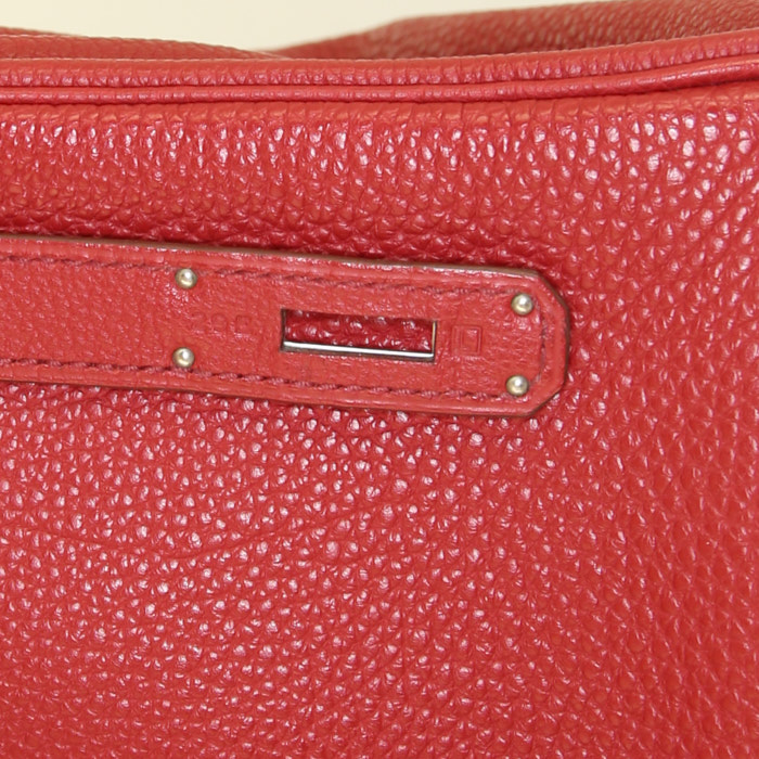 Borsa Hermes Birkin 30 cm in pelle togo rosso Garance - Detail D4