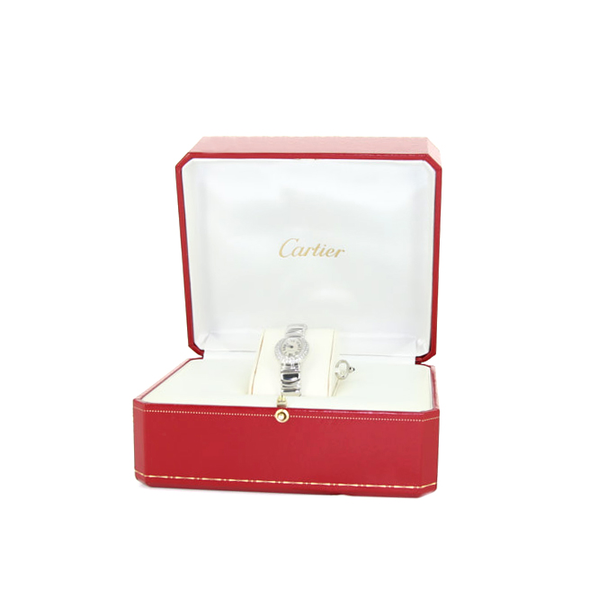 Cartier Baignoire Joaillerie mini watch in white gold Ref: 2369 Circa 1990 - Detail D2