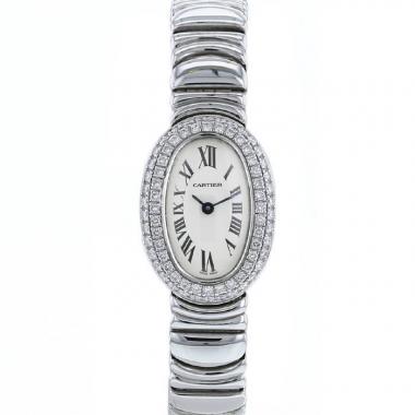 Montre Cartier Baignoire Joaillerie mini en or blanc Ref :  2369 Vers  1990