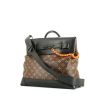 Borsa a tracolla Louis Vuitton Steamer Bag modello piccolo in tela monogram cerata marrone e pelle nera - 00pp thumbnail