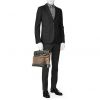 Borsa a tracolla Louis Vuitton Steamer Bag modello piccolo in tela monogram cerata marrone e pelle nera - Detail D1 thumbnail