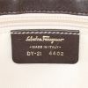 Salvatore Ferragamo Gancini handbag in white and brown foal and brown leather - Detail D3 thumbnail