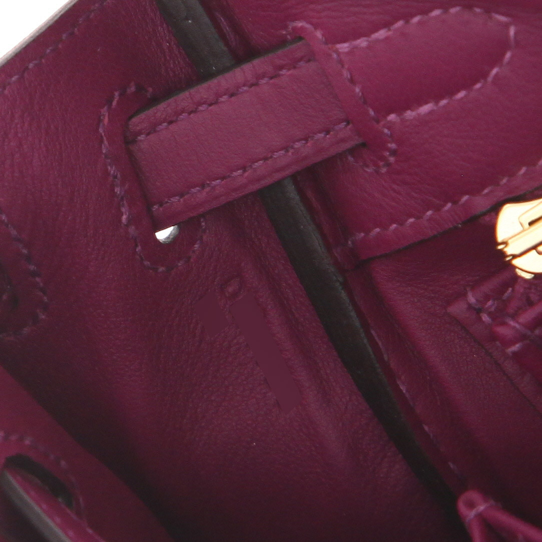 Borsa Hermes Kelly 25 cm in pelle Swift viola Anemone - Detail D4