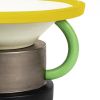 Ettore Sottsass, rare  "Fruttiera con manici" cup, in enamelled ceramic, Tendentse edition, Alessio Sarri production, signed, of 1987 - Detail D1 thumbnail
