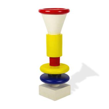 Ettore Sottsass, vase totem "Vaso per fiori", en céramique émaillée, édition Tendentse, production Alessio Sarri, tampon de l'éditeur, création 1984/85
