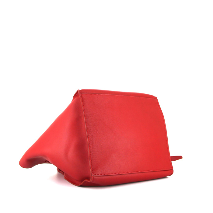Sac cabas Celine Big Bag en cuir rouge - Detail D5