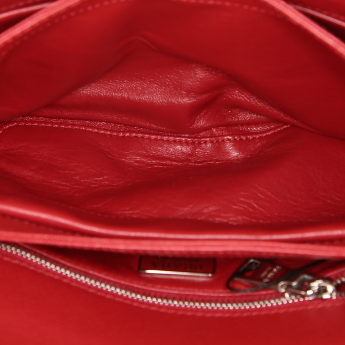 Bolso bandolera Prada en cuero bicolor rojo y blanco - Detail D3