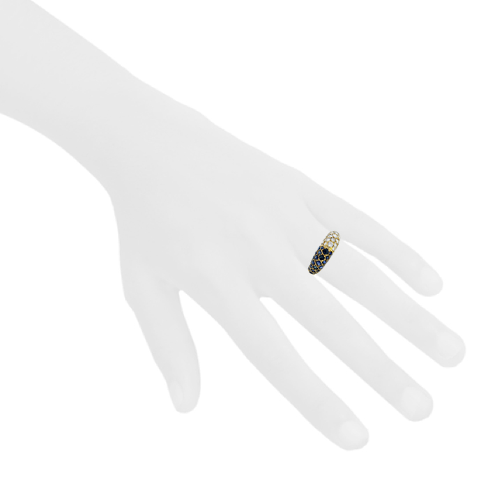 Bague Cartier Mimi en or jaune,  saphirs et diamants - Detail D1