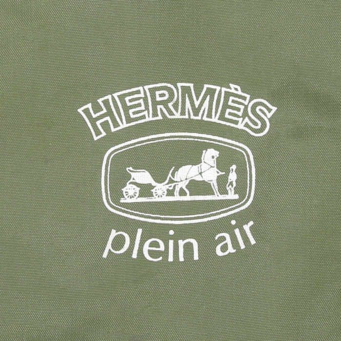 Hermès weekend bag in green canvas - Detail D3