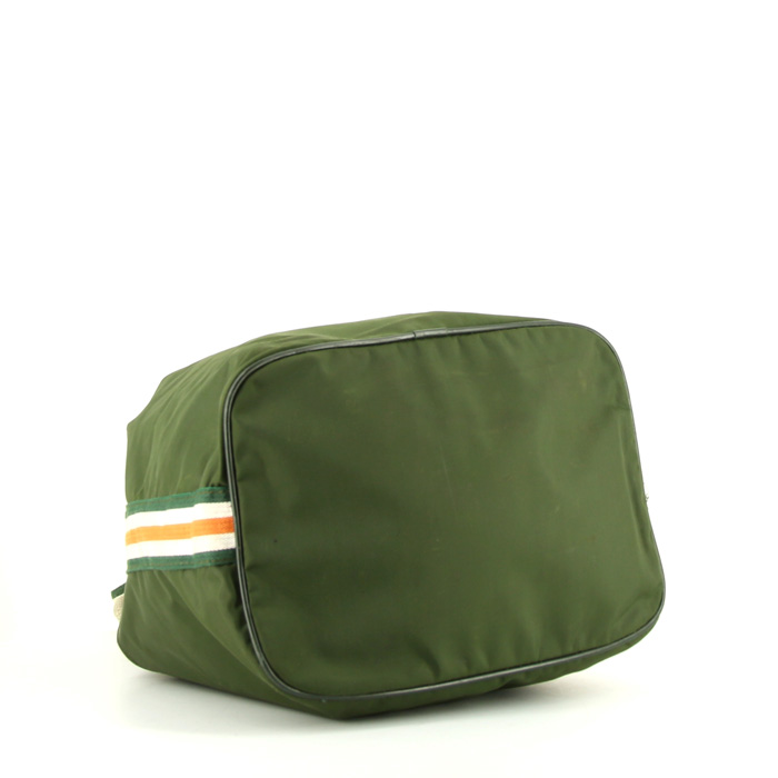 Hermès weekend bag in green canvas - Detail D4