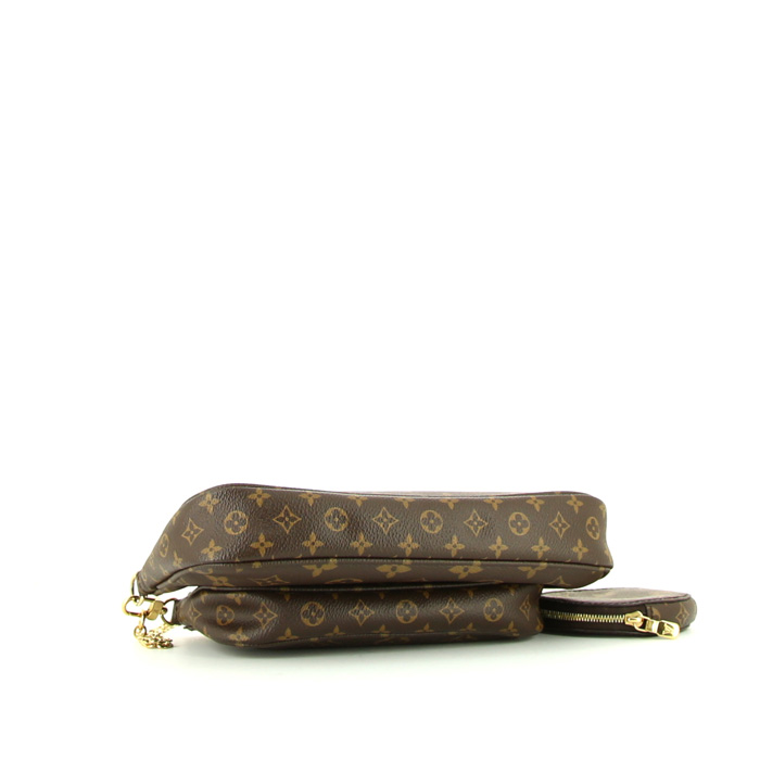 Sac bandoulière Louis Vuitton  Multi-Pochette Accessoires en toile monogram marron et cuir naturel - Detail D5