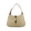 Gucci  Jackie handbag  in beige monogram canvas  and brown leather - 360 thumbnail